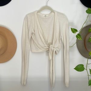 OZMA Cream Wrap Blouse